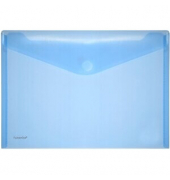Dokumententasche 40 101 44, A4 quer, transparent blau, Polypropylen (PP), Klettverschluss