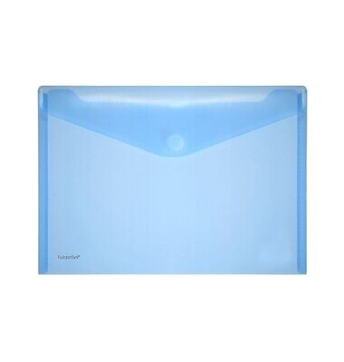 Dokumententasche 40 101 44, A4 quer, transparent blau, Polypropylen (PP), Klettverschluss