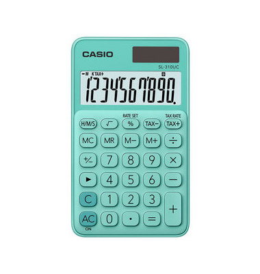 Taschenrechner, SL-310UC, LCD, 10stellig, 1zeilig, 50 g, grün