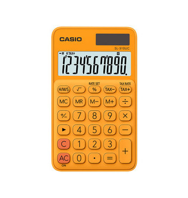 Taschenrechner, SL-310UC, LCD, 10stellig, 1zeilig, 50 g, orange