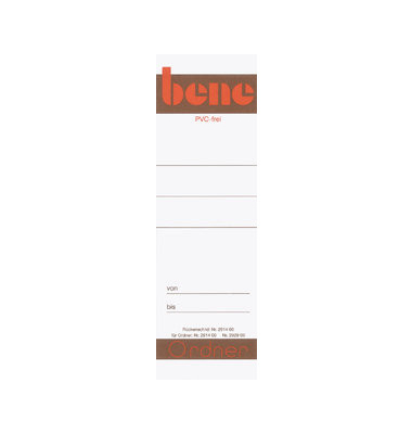 Rückenschild, zum Einstecken, Papier, breit / kurz, 49 x 158 mm, weiß