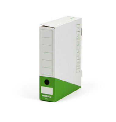 Archivbox, F75, Klappdeckel, A4, 7,5 x 26 x 32,5 cm, weiß/dunkelgrün