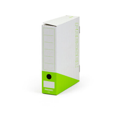Archivbox, F75, Klappdeckel, A4, 7,5 x 26 x 32,5 cm, weiß/apfelgrün