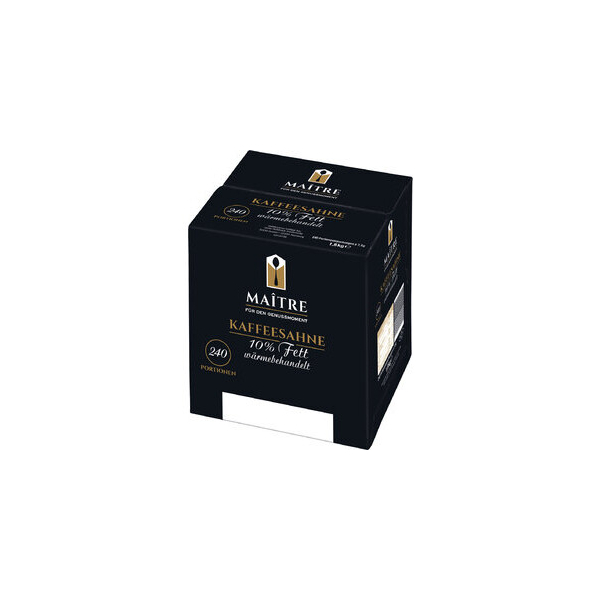 MAITRE Kaffeesahne 4051071002, 10% Fett, 240x 7,5ml, in Portionsdose 4311596611270 MAITRE 1800 Gramm