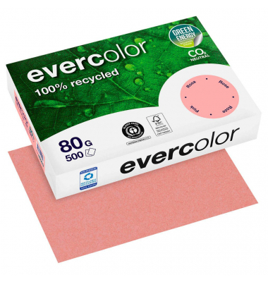 Recyclingpapier evercolor 40003C rosa pastell A4 80g 