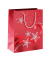 Geschenktasche GT108 Wave, Weihnachten, Small, Wave mit Rot- Weißprägung,farbig abgestimmte Tragekordel , Sterne, 17,5cm x 23cm