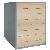 H&auml;ngeregistraturschrank 111019, silber/ahorn, 4 Schubladen, 2-bahnig