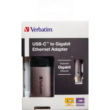 USB-Ethernet-Adapter VER49146, 10cm, USB-C auf RJ-45, schwarz/grau