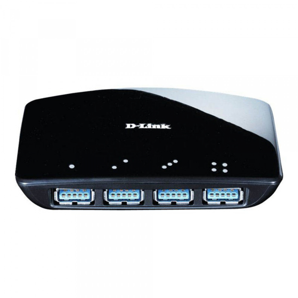 D-Link DUB-1340 4 Port USB 3.0 Hub (abwärtskompatibel, Geschwindigkeiten von bis zu 5 Gbit/s) schwarz