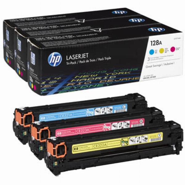 HP Toner 128A (CF371AM), Multipack, cyan, magenta, gelb 