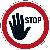 Schild, STOP, sk, ablösbar, rund, Ø: 430 mm, rot/weiß
