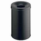 Papierkorb Safe 330601, mit Flammlöschkopf, 30 Liter, rund, schwarz