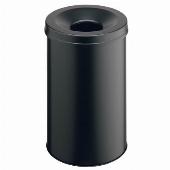 Papierkorb Safe rund 30 Liter schwarz Flammlöschkopf