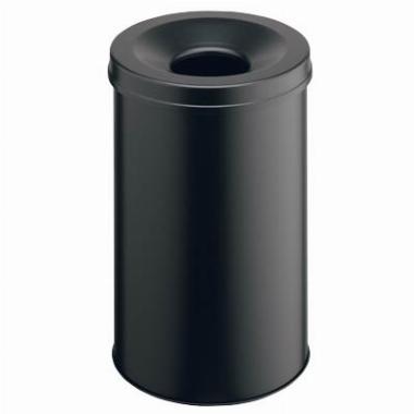 Papierkorb Safe rund 30 Liter schwarz Flammlöschkopf