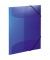 Gummizugmappe 19507, A4 dunkelblau/transparent Polypropylen (PP), mit 3 Einschlagklappen