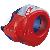 Klebefilmabroller Mini 19mm x 10m rot/blau kristallklar