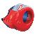 Klebefilmabroller Mini 19mm x 10m rot/blau kristallklar