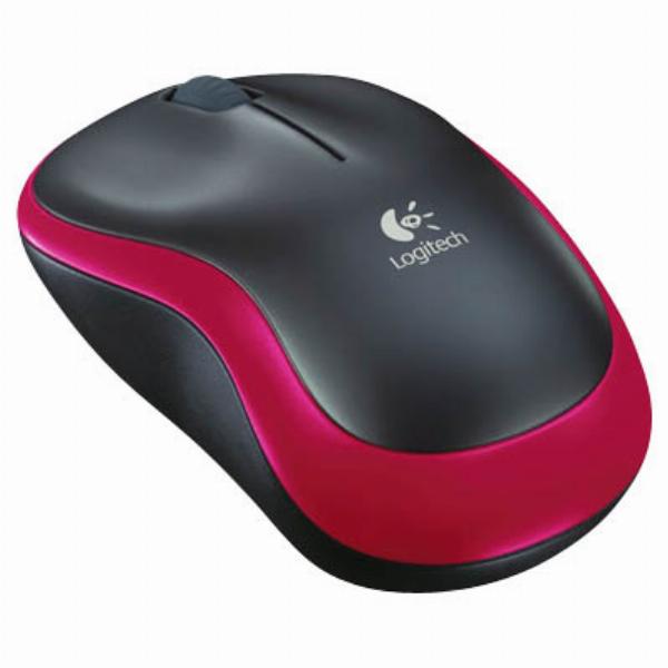 logitech PC-Maus Wireless Mouse M185 910-002240, 3 Tasten, kabellos,  USB-Funk, optisch, schwarz, rot - Bürobedarf Thüringen