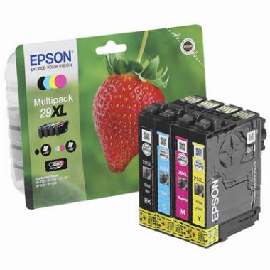 Druckerpatrone 29XL / T2996XL C13T29964012 (kompatibel zu Epson 29XL), schwarz/cyan/magenta/gelb, ca. 1 x 470 Seiten schwarz / 3