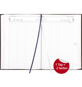 Buchkalender 58064, Planungsbuch, schwarz, 1 Tag / 2 Seiten, 21x29,7cm (A4), 2025