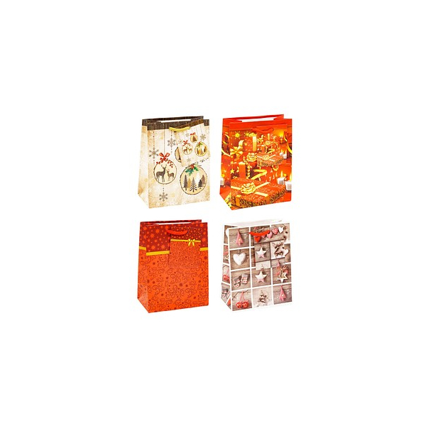 4022792930293 - Geschenktasche 83029-SG Weihnachten Serie 9 Weihnachten Baumwollkordel 4 Motive sortiert 11cm x 14cm 4022792930293 12 Stück