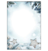 Weihnachtsbriefpapier Sterne / Tannenzweige Snow Star DP312, A4, 90g