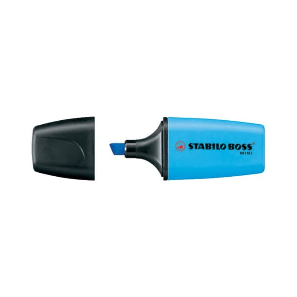 10 Stück Stabilo Textmarker STABILO BOSS MiNI, 07/31, blau, 2-5mm Keilspitze 0000042117643 Stabilo