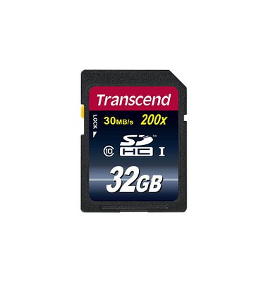 Speicherkarte TS32GSDHC10, SDHC, Class 10, bis 30 MB/s, 32 GB