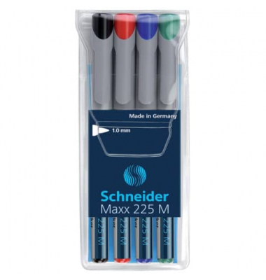 Folienstift OHP 225 M farbig sortiert 1,0 mm 4er Etui non-permanent