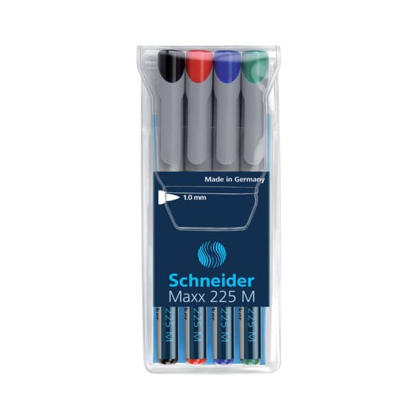 4004675012180 - Folienstift OHP 225 M farbig sortiert 10 mm 4er Etui non-permanent 4004675012180 Schneider