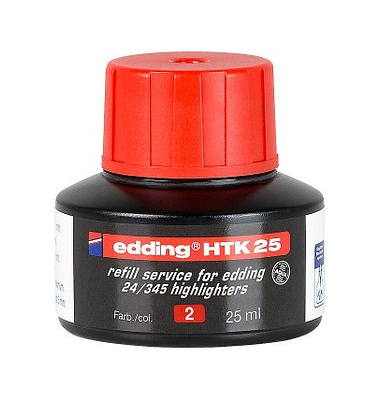 Textmarker-Nachfülltinte HTK25, 4-HTK25002, rot