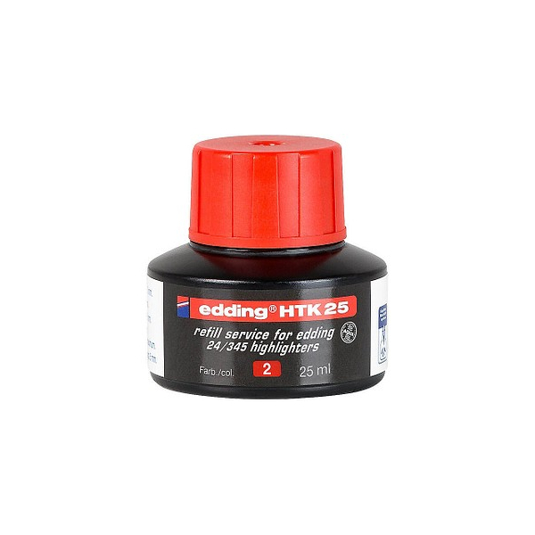 10 Stück Edding Textmarker-Nachfülltinte HTK25, 4-HTK25002, rot 4004764786602 Edding 25 Milliliter