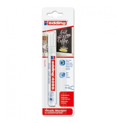 Windowmarker Kreidemarker, 4095-1-1049, Blister, weiß, 2-3mm Rundspitze