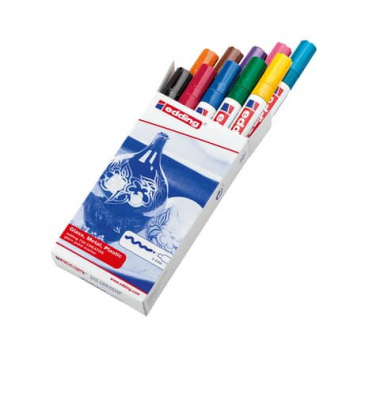 Lackmarker 4750999, Packung, gelb/orange/rot/rosa/lila/blau/hellblau/grün/braun/schwarz, 2-4mm Rundspitze