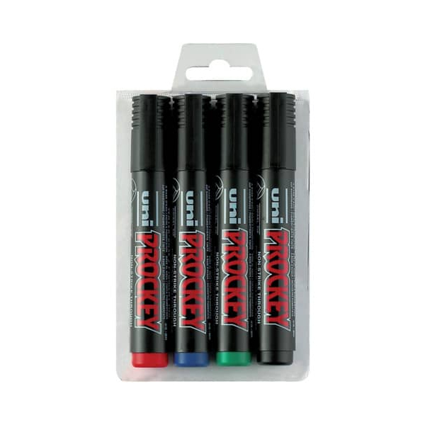 4005401590040 - Flipchartmarker-Set UNI PROCKEY 159004 Packung rotblaugrünschwarz 3-6mm Keilspitze 4005401590040 4 Stück