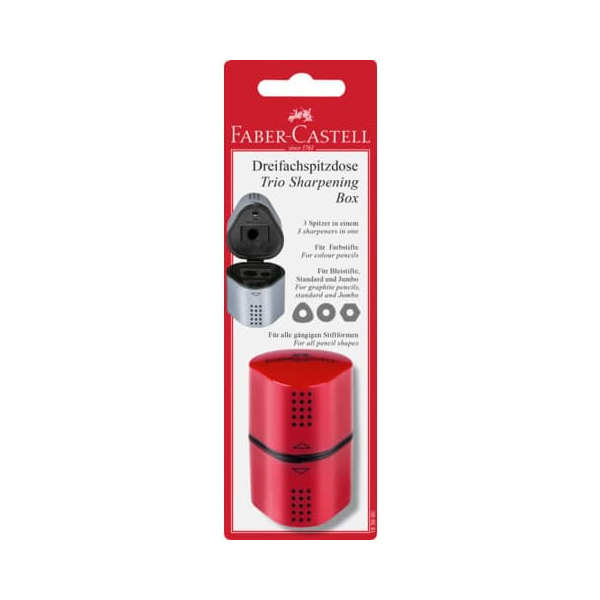 5 Stück Faber-Castell Dosenspitzer Colour Grip 3fach Blister 4005401838951 Faber-Castell