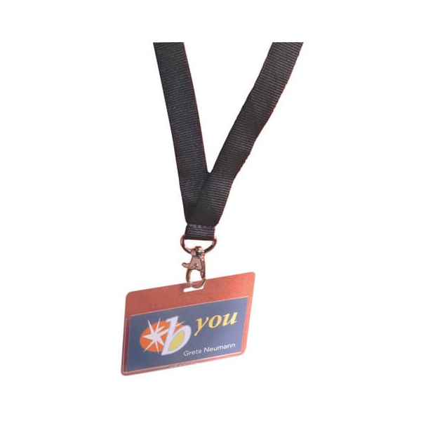 4005546801506 - Namensschild mit Textilband 20 schwarz 90x60mm VE=5 Stück