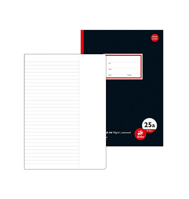 Schulheft 734012200 Style, Lineatur 25a / liniert mit wei&szlig;em Rand / keine, A4, 90g, schwarz, 20 Blatt / 40 Seiten