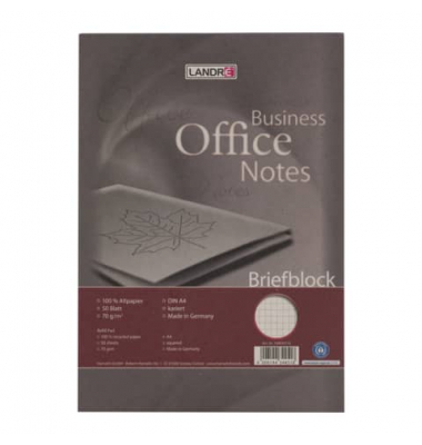 Briefblock 100050116 Business Office Notes, Lineatur 22 / kariert, A4, 70g, braun, 50 Blatt