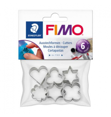 STAEDTLER 872403 2cm 6Motive Ausstechform Fimo Metall sort.