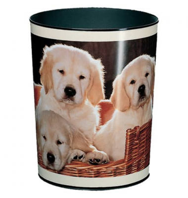 Papierkorb 26551, 13 Liter, rund, Motiv: Hunde