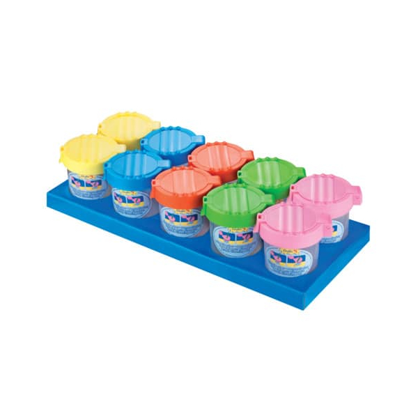 4006677699215 - 10 x Wasserbecher Höhe 8cm transparent mit farbigem Deckel