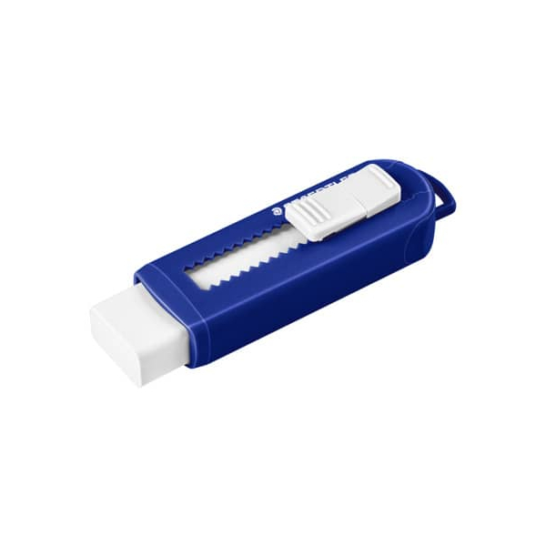 12 Stück Staedtler 525 PS1 blau/weiß Radierer in Schiebehülle bl/ws 4007817525166 Staedtler