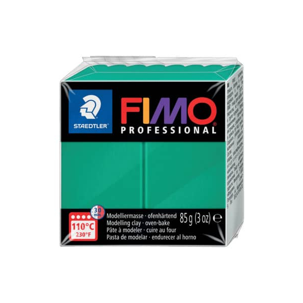 4 Stück Staedtler Fimo Professional 8004-500 Modelliermasse 85g echt-grün 4007817800201 Staedtler 85 Gramm