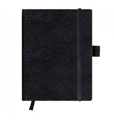 Notizbuch 11155843, Classic, schwarz, A5, kariert, 80g, 96 Blatt / 192 Seiten