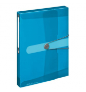 Heftbox easy orga 11206141, A4 transparent blau, 4cm Füllhöhe, Polypropylen (PP)