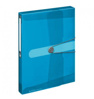 Heftbox easy orga 11206141, A4 transparent blau, 4cm Füllhöhe, Polypropylen