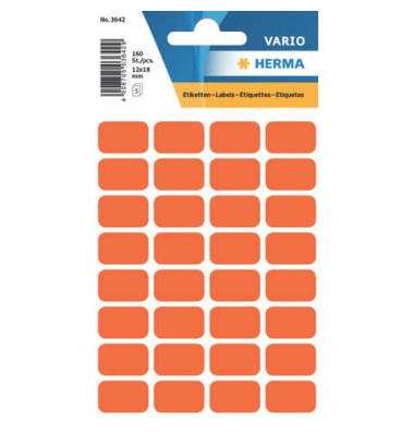 Etiketten Vario 3642, rot, 12x19mm, rechteckig