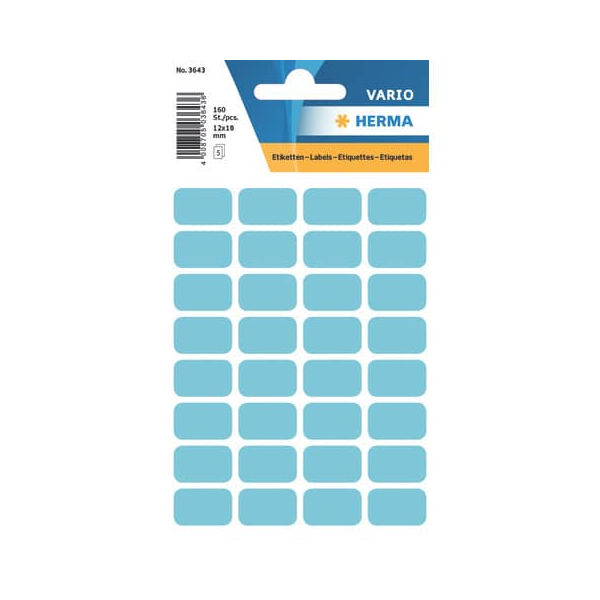 4008705036436 - Etiketten Vario 3643 blau 12x19mm rechteckig 4008705036436 10 Stück
