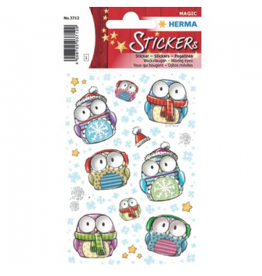 3712 Magicsticker Schmucketikett Winter Eule